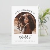 4 Foto (2 Seiten) Skript-Abschluss Anführungsarme Einladung (Stehend Vorderseite)