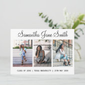 4 Foto (3+1) Abschluss Handschrift Ankündigung (Stehend Vorderseite)