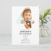 4. Foto 4. Geburtstag Party Einladung (Stehend Vorderseite)