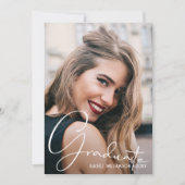 4 Foto Abschluss Collage Black and White Script Ankündigung (Vorderseite)