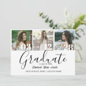 4 Foto Abschluss Collage Einfache moderne Schrift Ankündigung (Stehend Vorderseite)