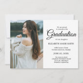 4 Foto Abschluss Collage Einfache moderne Schrift Ankündigung (Rückseite)