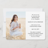 4 Foto Abschluss Collage Einfache moderne Schrift Ankündigung (Rückseite)