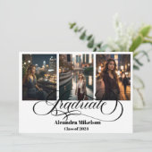 4 Foto Abschluss Collage Einfache moderne Schrift Ankündigung (Stehend Vorderseite)