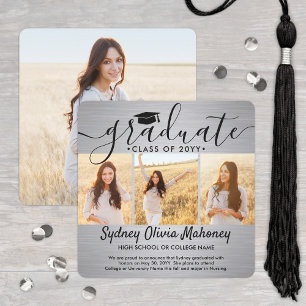 4 Foto-Abschluss-Collage modern grau gebürstet Ankündigung