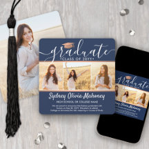 4 Foto Abschluss Collage Navy Blue & Imitate Kupfe
