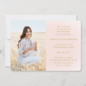 4 Foto Abschluss Collage Script Rosa Rosa Gold Ankündigung (Rückseite)