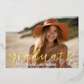 4 Foto Abschluss Goldfoto Grad Folieneinladung (Vorderseite)