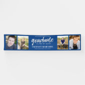 4 Foto Abschluss Klasse Grad Blau Banner (Horizontal)