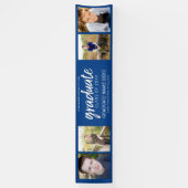 4 Foto Abschluss Klasse Grad Blau Banner (Vertikal)