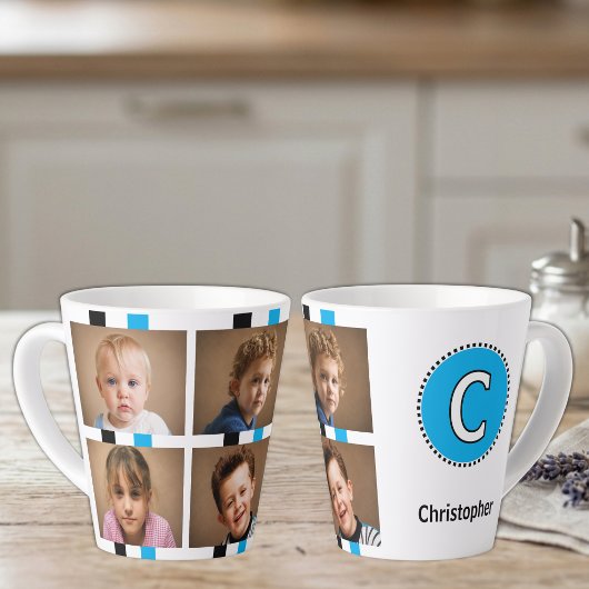 4 Foto Anfangsname schwarz blau Milchtasse