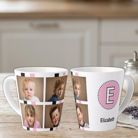 4 Foto Anfangsname Schwarz Rosa Milchtasse