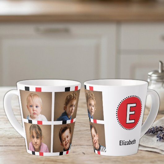 4 Foto Anfangsname schwarz rot Milchtasse