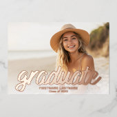 4 Foto Ankündigung Rose Gold Grad Party (Vorderseite)