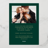 4-Foto Arch Emerald Green Gold Save the Date Folieneinladung (Rückseite)