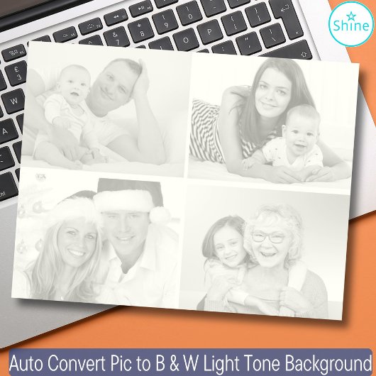 4 Foto Auto Bild in B & W Leuchtton umwandeln Notizblock