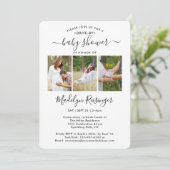 4 Foto Babydusche mit sozialer Distanz Einladung (Stehend Vorderseite)