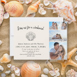 4 Foto Beach Seashell Hochzeit in Urlaubsort Save The Date<br><div class="desc">Moderne 4-Foto Beach/Seashell Hochzeit in Urlaubsort Save the Date Karte. Kontaktieren Sie mich, um Hilfe bei Ihren Anpassungen zu erhalten oder um zusätzliche Matching oder Koordination von Zazzle Produkten für Ihre besonderen Anlaß zu fordern. Die Hintergrundfarbe dieser Karte ist individuell einstellbar, wenn Sie das Zazzle-Design-Tool verwenden, mit dem Sie es...</div>