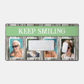 4 Foto behielt graugrün lächelnd Schreibtischunterlage (Tastatur & Maus)