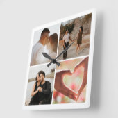 4 Foto Benutzerdefinierte Collage Personalisiert Quadratische Wanduhr (Winkel)