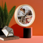 4 Foto Benutzerdefinierte Collage Personalisiert Runde Wanduhr