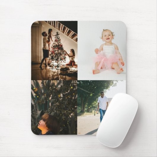 4 Foto Benutzerdefinierte Personalisierte Collage Mousepad (Mit Mouse)