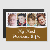 4 Foto benutzerdefinierte, weiß-braune Magnetkarte Magneteinladung (Vorne/Hinten)