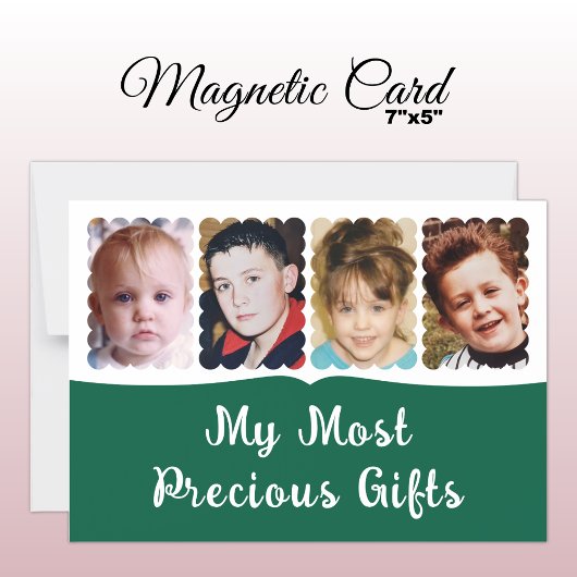 4 Foto, benutzerdefinierte, weiße, grüne Magnetkar Magneteinladung