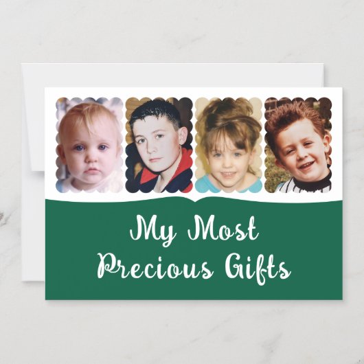 4 Foto, benutzerdefinierte, weiße, grüne Magnetkar Magneteinladung (Vorderseite)