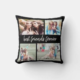 4 Foto Best Friends Forever Black Kissen