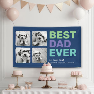 4 Foto Bester Papa Aller Zeiten - Whimsische Grußk Banner
