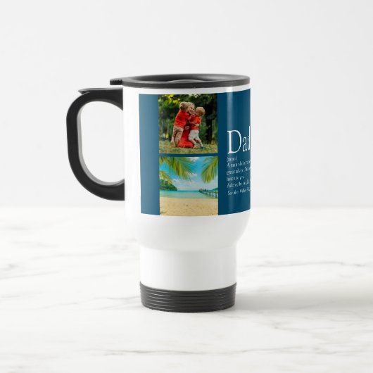 4 Foto Bester Vater Daddy Pater Definition Blau Reisebecher (Links)