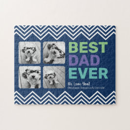 4 Foto Bester Vater je - Whimsical Gruß Puzzle