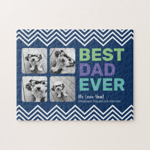 4 Foto Bester Vater je - Whimsical Gruß Puzzle