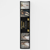 4 Foto Black Gold Glückwunsch Graduate Name School Banner (Vertikal)