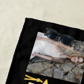 4 Foto Black Gold Glückwunsch Graduate Name School Strandtuch (Beispiel)