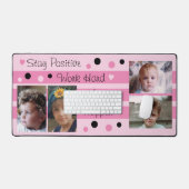4 Foto bleibe positiv rosa und schwarz Schreibtischunterlage (Tastatur & Maus)