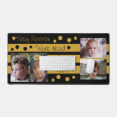 4 Foto bleibe Schwarz-Gold-Schreibtischmatte Schreibtischunterlage (Tastatur & Maus)