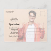 4 Foto Blue Graduation Party Einladung Postkarte (Rückseite)