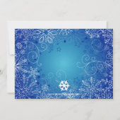 4 Foto Blue Snow Background - Weihnachtskarte Einladung (Rückseite)