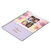 4 Foto Blumen Text Lila Braun Notizblock (Linke Seite)