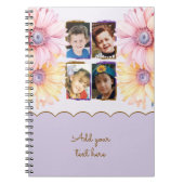 4 Foto Blumen Text Lila Braun Notizblock (Vorderseite)
