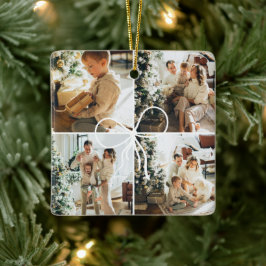 4-Foto-Bogen-Weihnachtsfamilien-Andenken Keramikornament