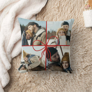 4-Foto-Bogen-Weihnachtsgeschenk für Neuvermählte M Kissen