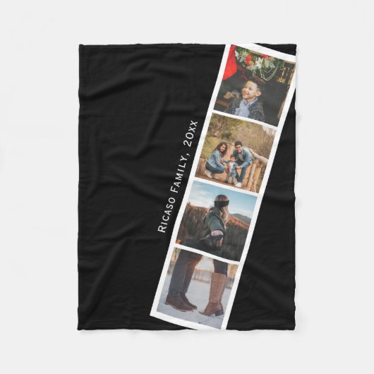 4 Foto Booth Style Personalisiert Fleecedecke (Vorderseite)