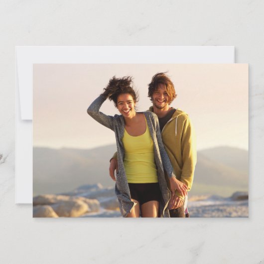 4 Foto Botanische Grünpflanzen Blätter Hochzeit Einladung (Rückseite)