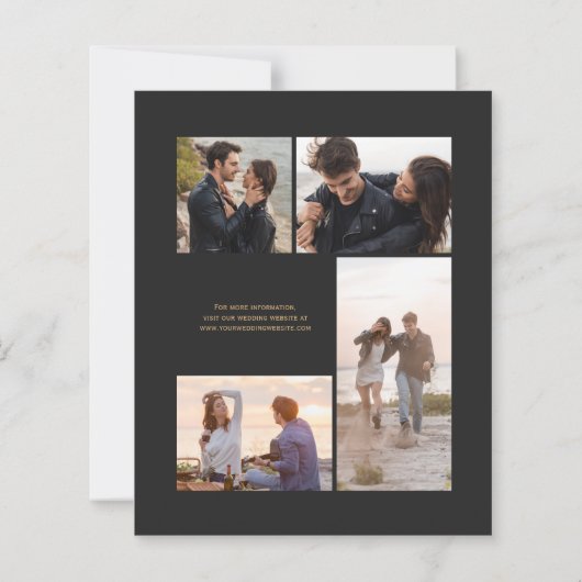 4-Foto-Budget Black Gold Agate Dunkel Save the Dat (Rückseite)