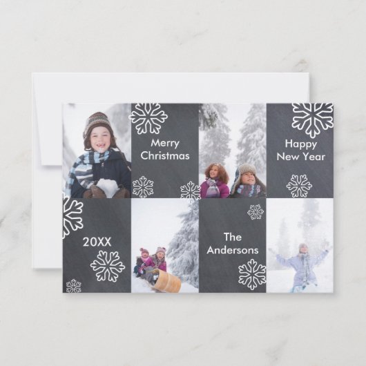 4 Foto Chalkboard Hintergrund - 3x5Christmas Card Einladung (Vorderseite)