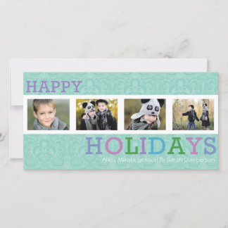 4 Foto Chic Pastel Weihnachtsfotokarte Feiertagskarte