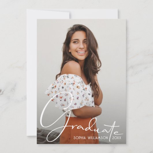 4 Foto Collage Abschluss Burnt Orange Ankündigung (Vorderseite)